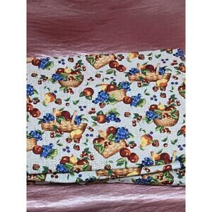 Longaberger Fruit & Baskets 5 yards bulk fabric DIY Curtains DIY Liner